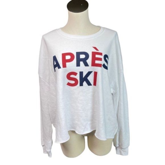 Grayson Threads Apres Ski White Oversized Sweatshirt size XL